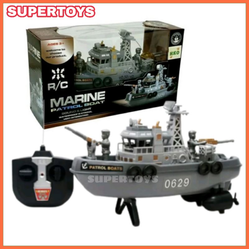 Mainan Remote Control RC Marine Patrol Boats Kapal Kapalan Anak Mainan Kapal Boat