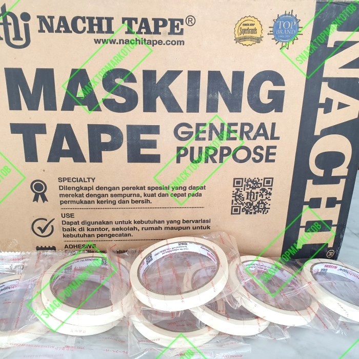

PEREKAT-PENGIKAT- MASKING TAPE NACHI 12MM 1/2 INCH 20 YARD LAKBAN KERTAS -PENGIKAT-PEREKAT.