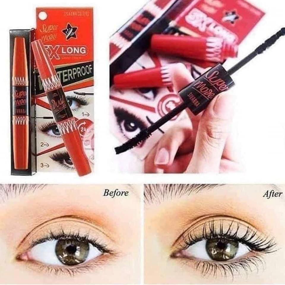 SIVANNA COLORS SUPER MODEL 5X LONG WATERPROOF MASCARA | MASKARA DEEP BLACK