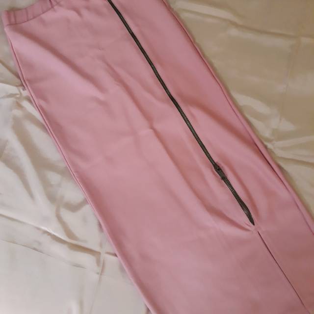 Rok span panjang resleting zipper