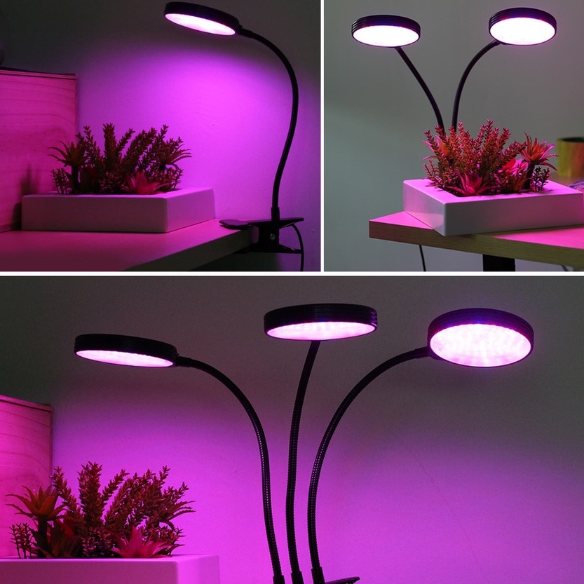 LED matahari buatan untuk tanaman dalam ruangan yang kurang sinar matahari agar tetap segar dan hidup Tanaman Matahari buatan Phytolamp Fitolamp Grow 3 Kepala 45W GL35 Full Spectrum LED Grow light ,DC5V USB WITH Clip,Grow Light for Indoor Plants