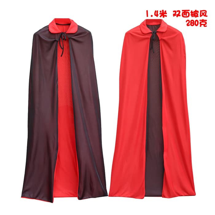 JB-02  jubah hitam merah death reaper satan iblis vampir dracula cloak