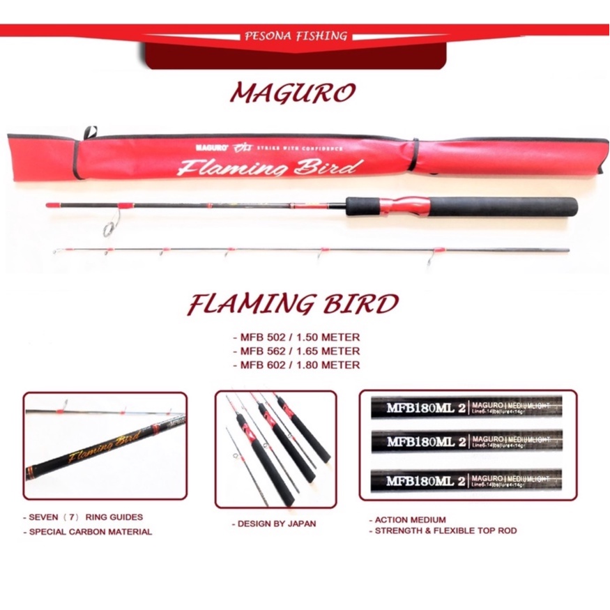 JORAN CARBON MAGURO FLAMING BIRD 150-180 ASLI JAPAN QUALITY COCOK UNTUK IKAN MAS