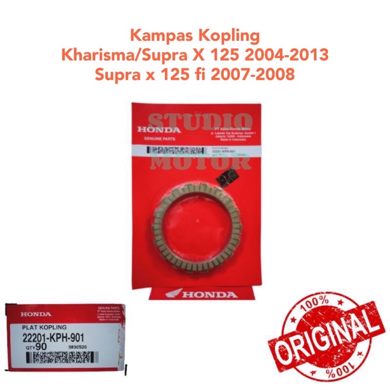 Kampas Kopling Kharisma Kain Klos Supra X 125 Original