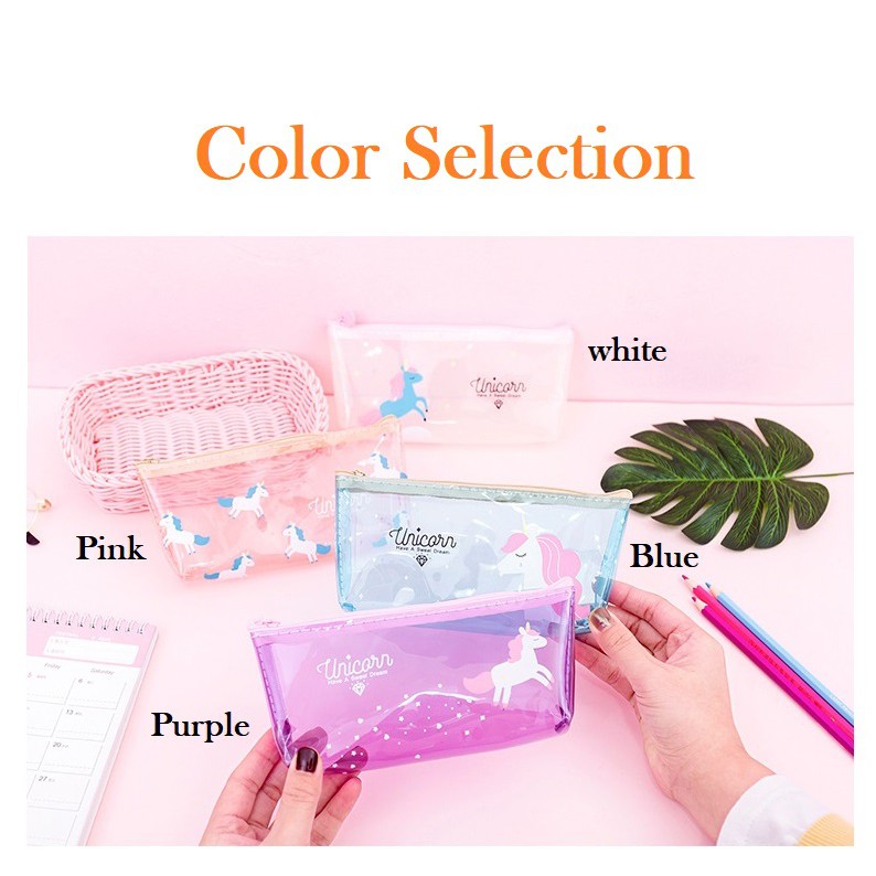 Ennwen TP0023 Tempat pensil  Super Unicorn / Tempat Kosmetik-4