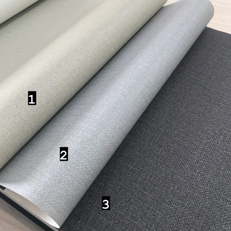 Wallpaper Premium Vinyl Dinding Polos abu Bertekstur kantor ruang tamu