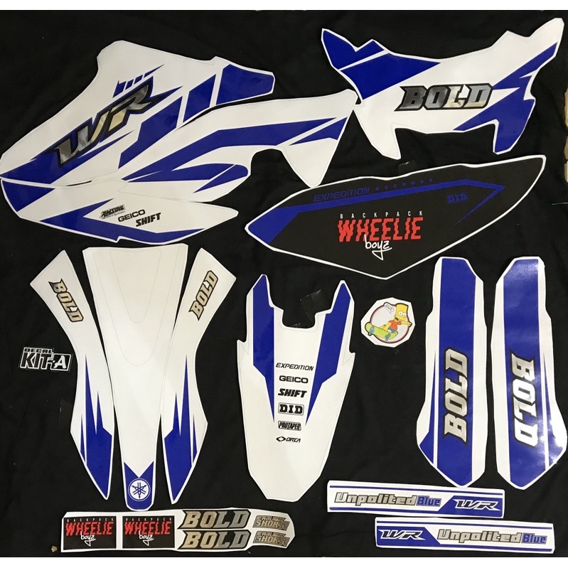 Decal Sticker Yamaha Wr 155 Dekal Striping Yamaha Wr155 Full Body Putih Biru