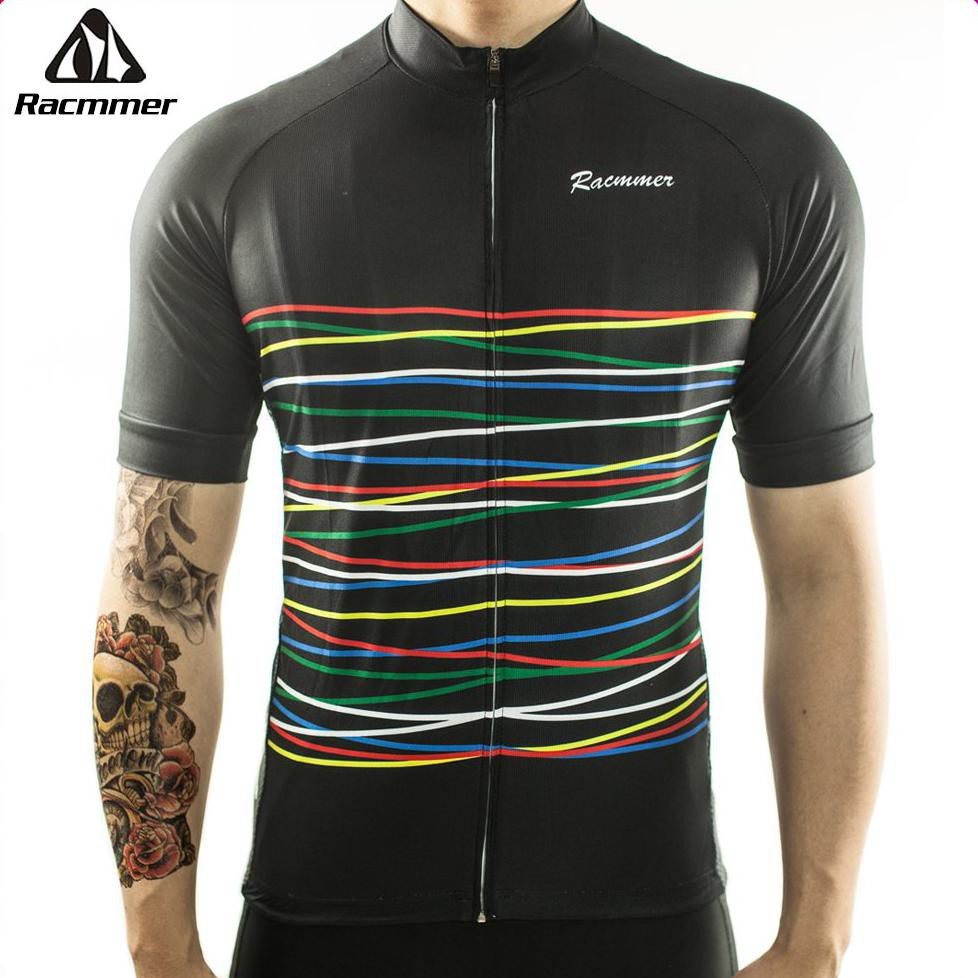 Jersey Sepeda Terbaru Baju Sepeda Terbaik Import Racmmer Abstract Rainbow Cycling Jersey Racmmer