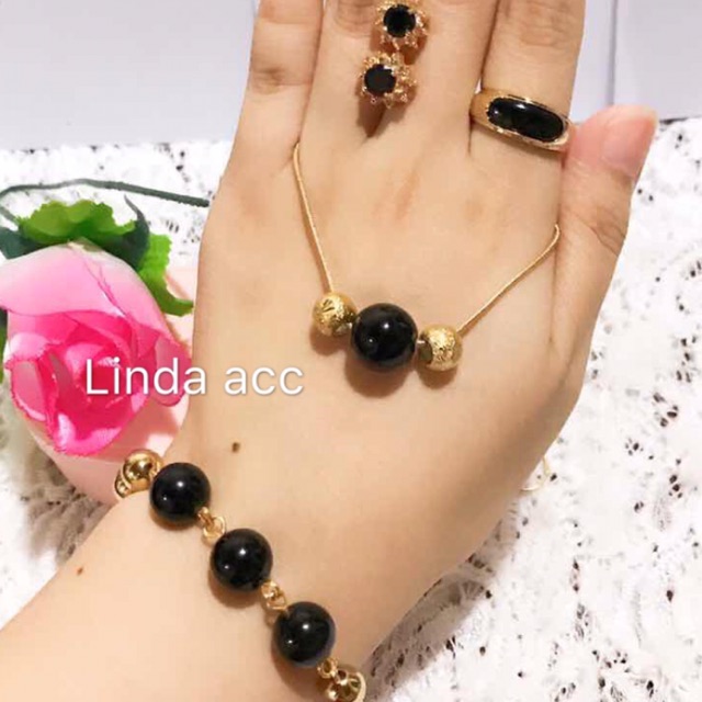 set giok asli warna gold batu giok hitam  88