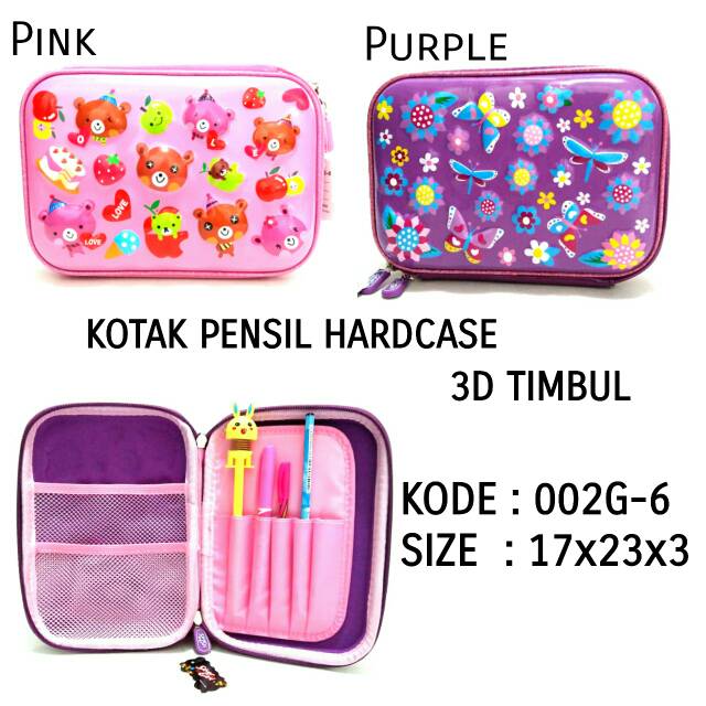 Tempat Pensil Hardcase Perempuan Warna Pink/Ungu  Alto 002G-6