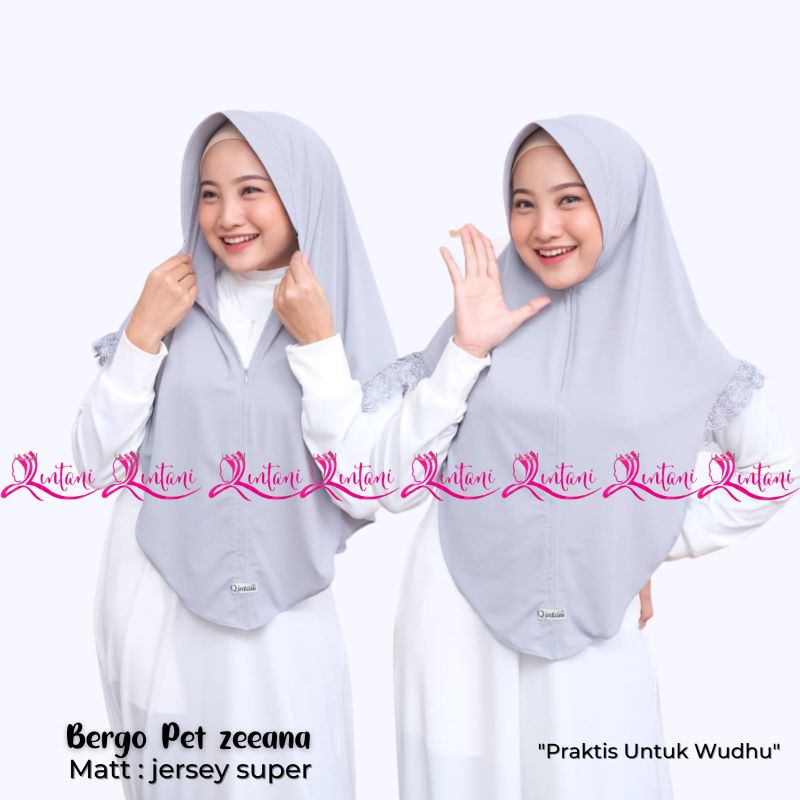 BERGO ZEENA QINTANI HIJAB BERGO ZARA RENDA WAHYU BU SHAFIRA HIJAB INSTAN RENDA BERGO POLOS JERSEY SUPER PREMIUM KERUDUNG ZIPPER-5