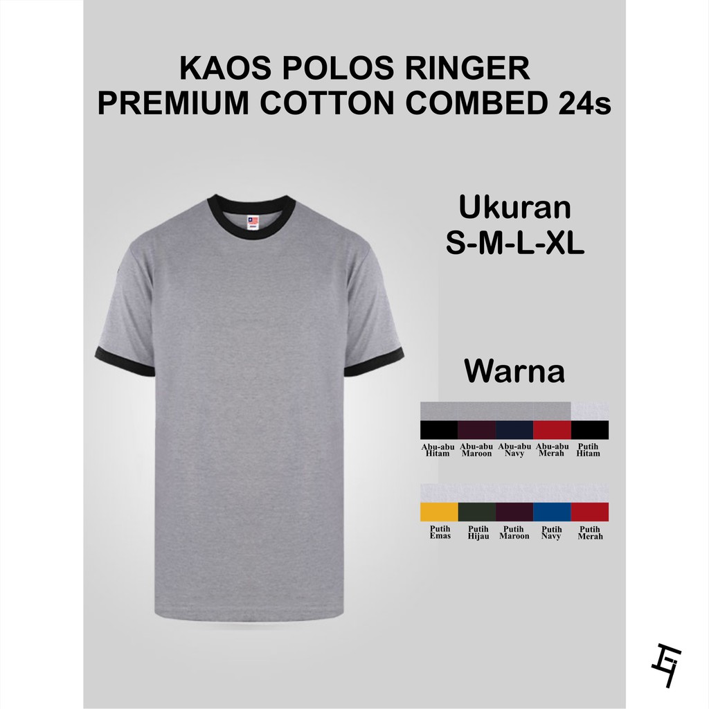 Jual BAJU T-SHIRT KAOS POLOS RINGER PREMIUM COTTON COMBED 24s MURAH ...