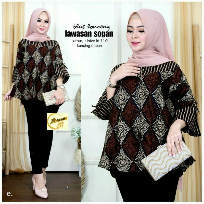 Batik Blouse Jumbo Bahan Katun Batik Wanita Jumbo Murah Batik Wanita Jumbo Lengan Panjang Bluse Bati