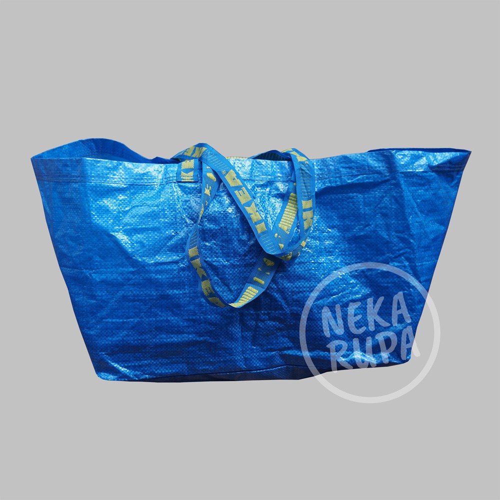 Tas Kantong Belanja Plastik Besar Warna Biru Frakta IKEA/ Tas Plastik Serbaguna Large