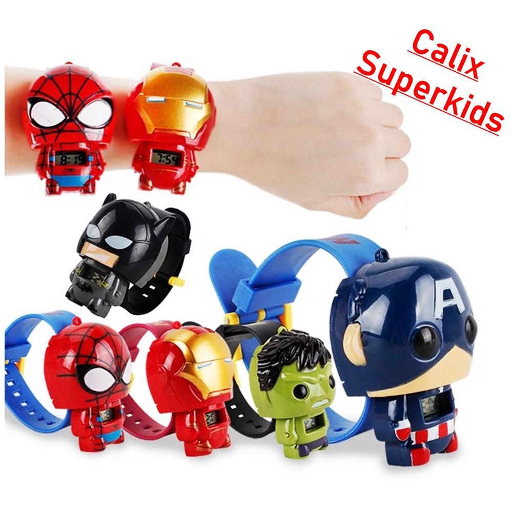 Jam Tangan Anak Digital Cowo Cewe banyak Karakter Super Hero Avenger Lucu Arloji