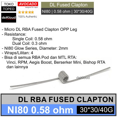 OPP DL RBA Fused Clapton Coil 0.58 ohm | vinci bishop reload kawat