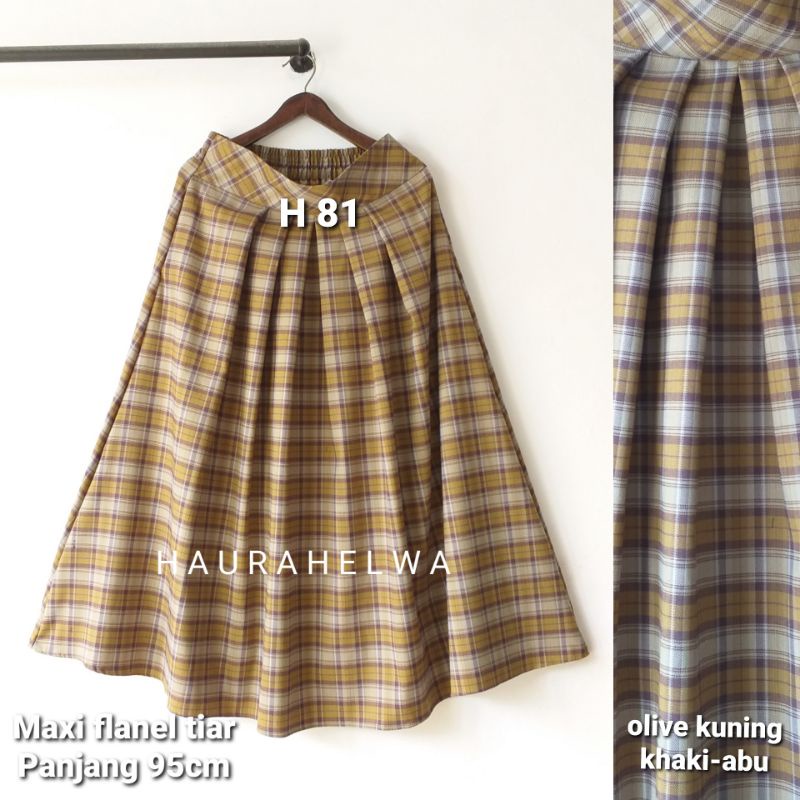ROK FLANEL IMPORT PANJANG HAURAHELWA /ROK TARTAN FLANEL PANJANG-H81 HARGA PROMO