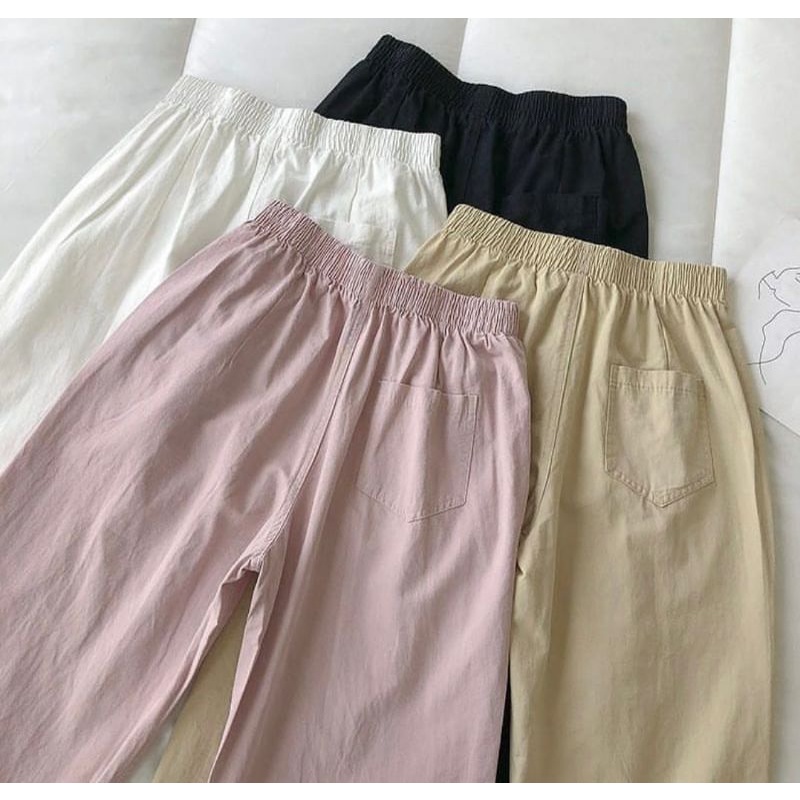 PAKAIAN WANITA YAZHE PANTS CELANA PANJANG COTTON LINEN PREMIUM