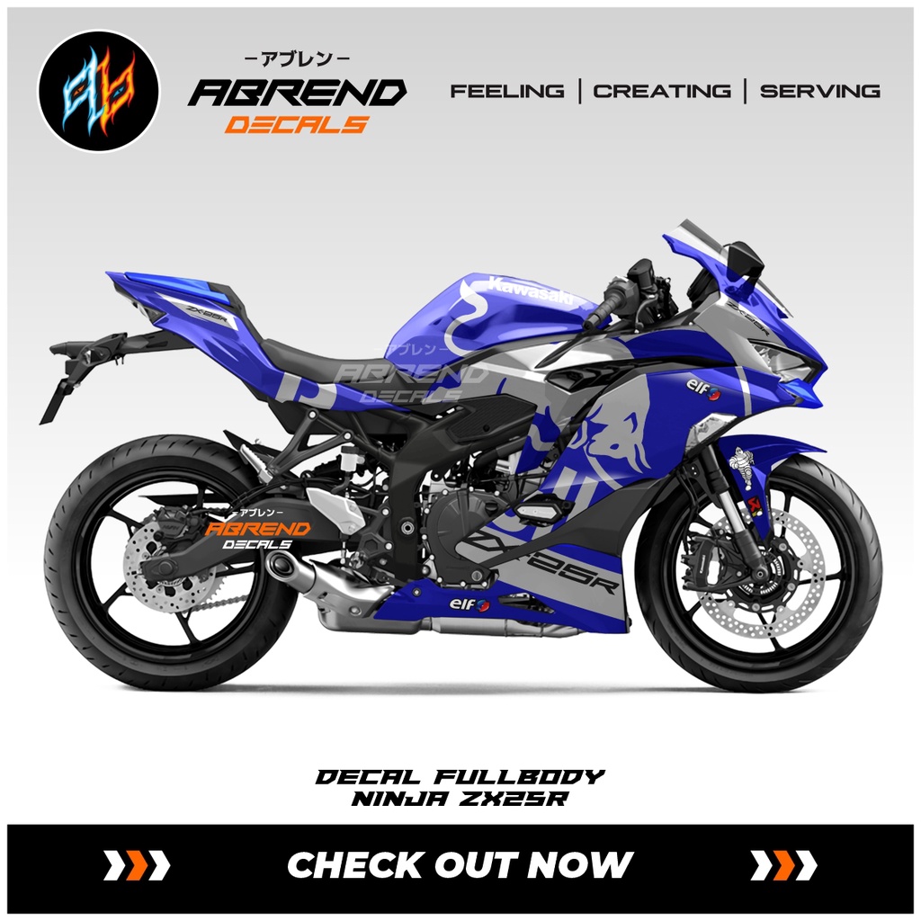 Decal Fullbody ZX25R Livery Redbull Stiker Motor Kawasaki Ninja Zx 25 R Full Wrapp