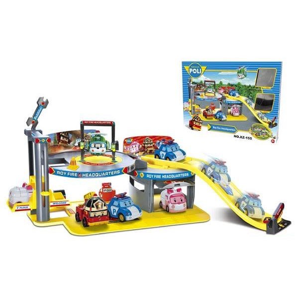 ROBOCAR POLI ROY FIRE HEADQUARTERS XZ 155 - TRACK PARKING POLI