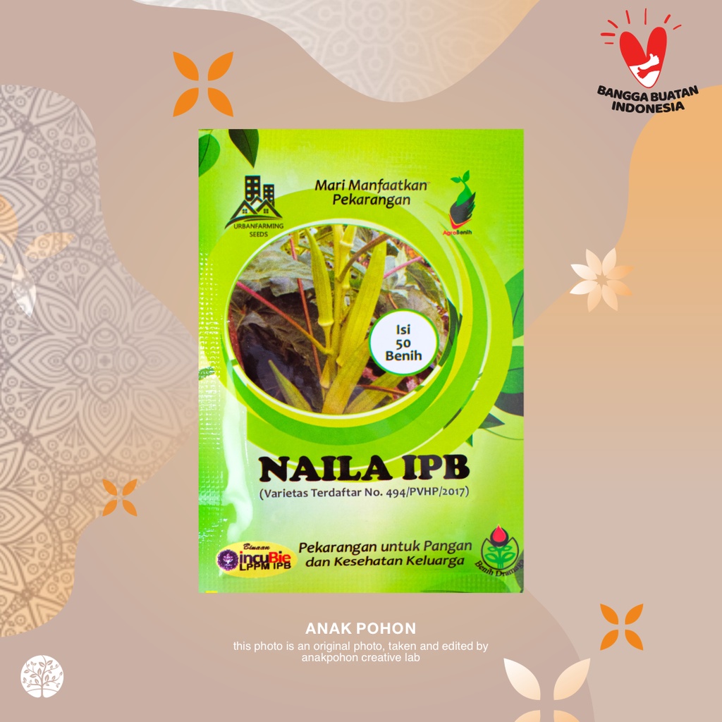 (1 PACK) Benih Okra Hijau Naila IPB Retail Pack - 50 SEEDS