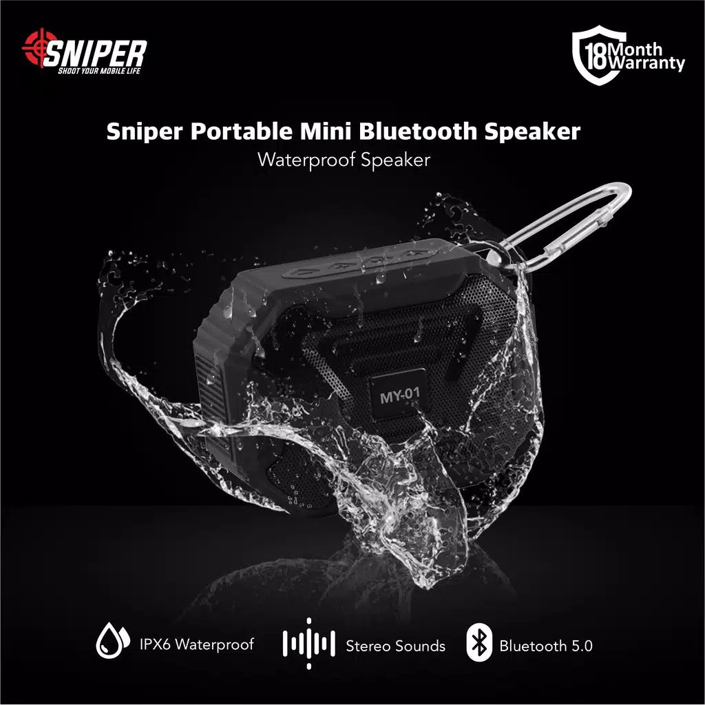 Sniper MY 01 Speaker Portable Mini Original Bluetooth 5.0 Waterproof