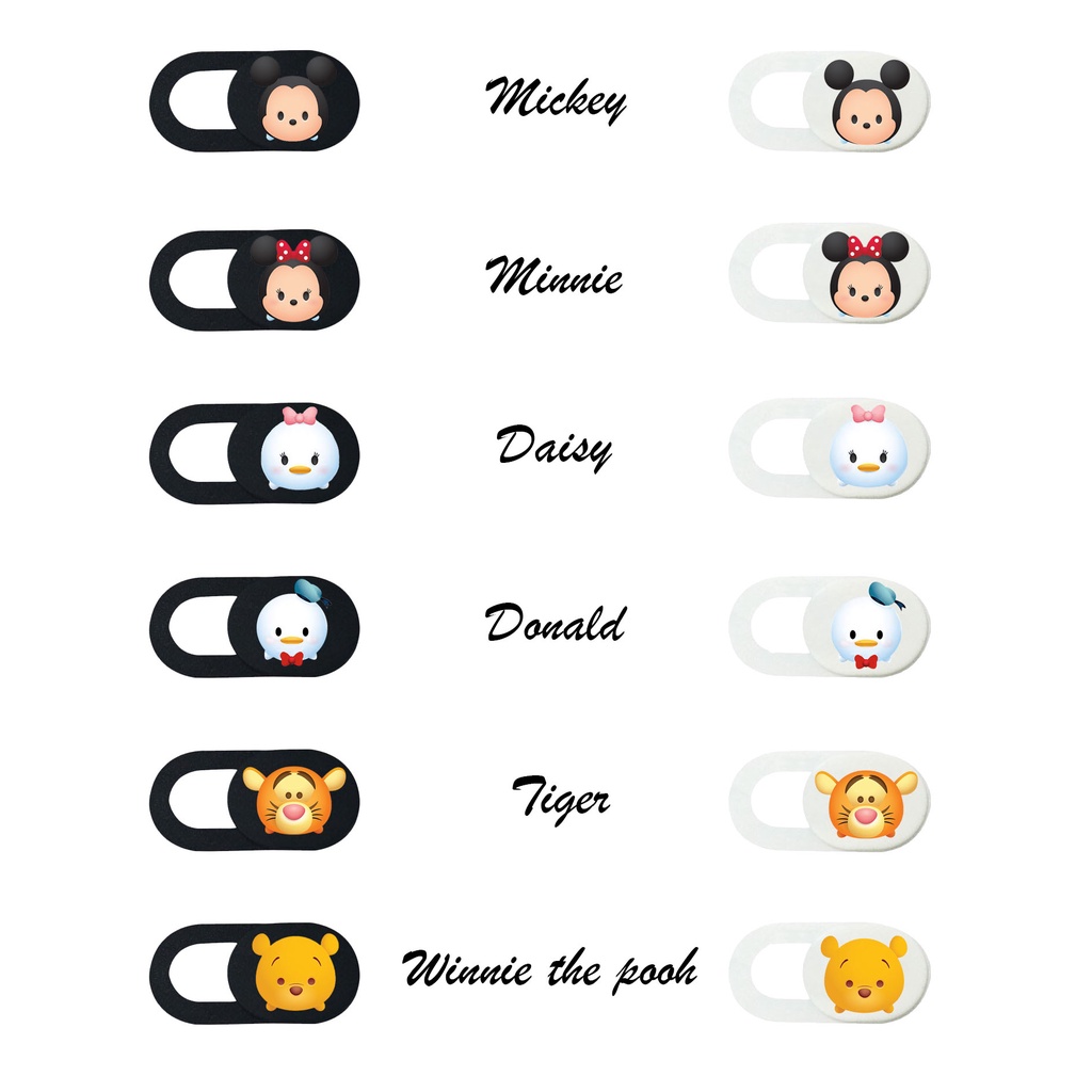 CUSTOM TSUM MICKEY MINNIE TIGER DONALD DAISY POOH PELINDUNG PENUTUP WEBCAM KAMERA COVER CAMERA LAPTOP