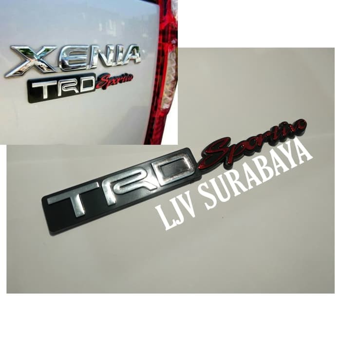 Emblem Mobil TRD SPORTIVO Hitam Chrome Merah UNIVERSAL