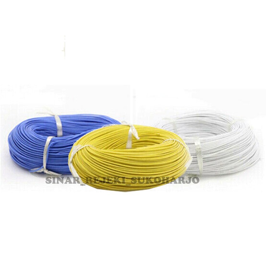 Kabel AWG 20 awg20 Kabel Jumper Serabut Tembaga Putih Silver Eceran per Meter Jumper Cable