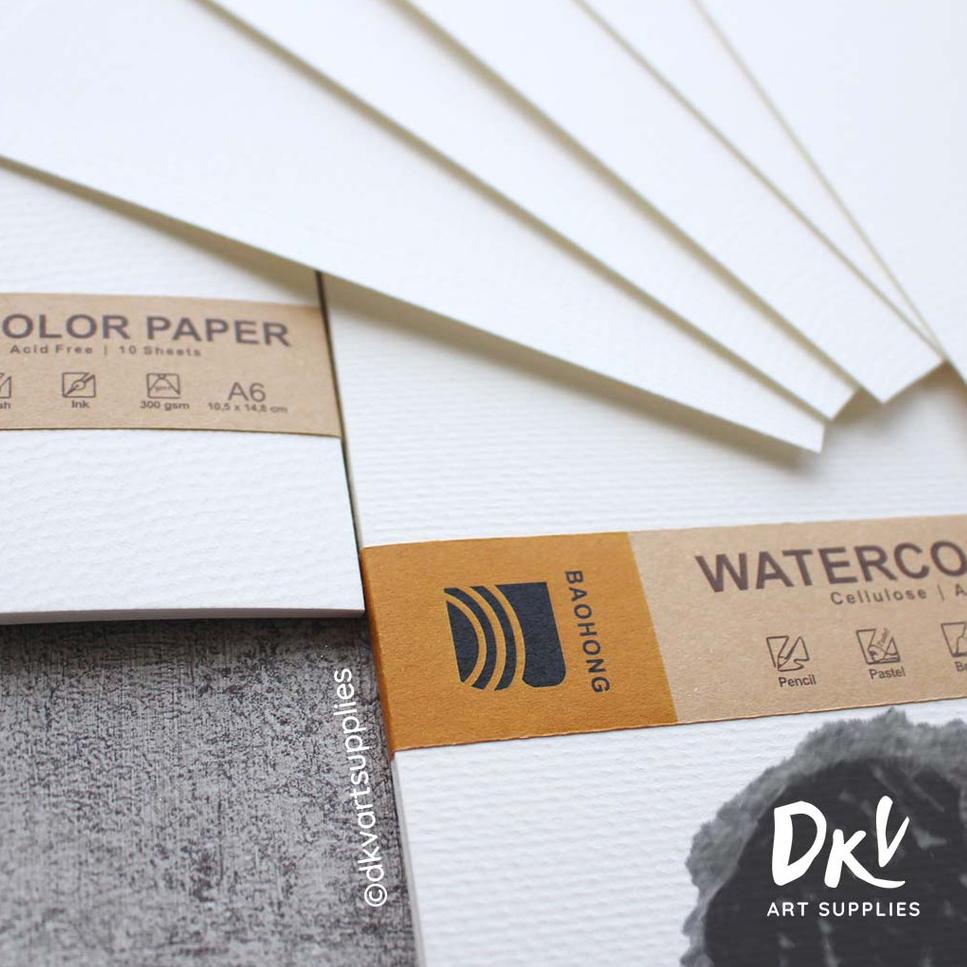 

9.9 Brand Baohong Watercolor Paper Kertas Cat Air Cellulose 300gsm A4 / A5 / A6
