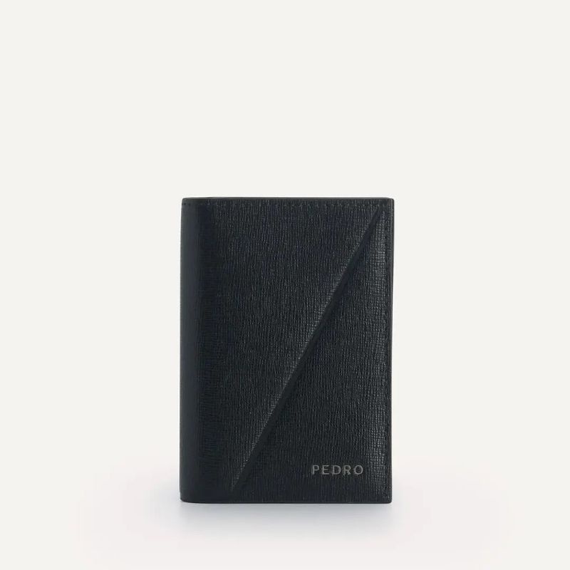 PDRO Men Textured Leather Bi-Fold Cardholder