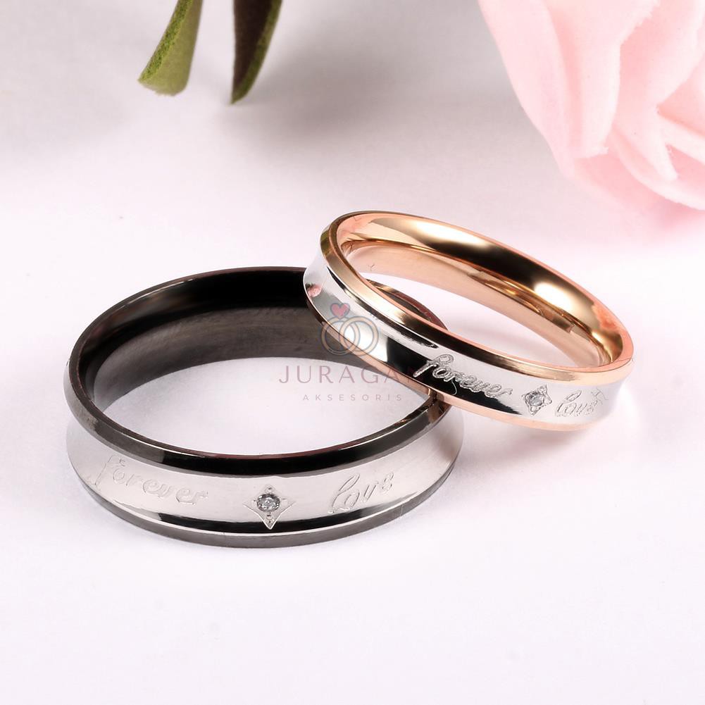 [HIGH QUALITY] Cincin Couple BUCIN R07 Titanium Ukir Nama + Box Cincin Bludru + BONUS Gelang Couple