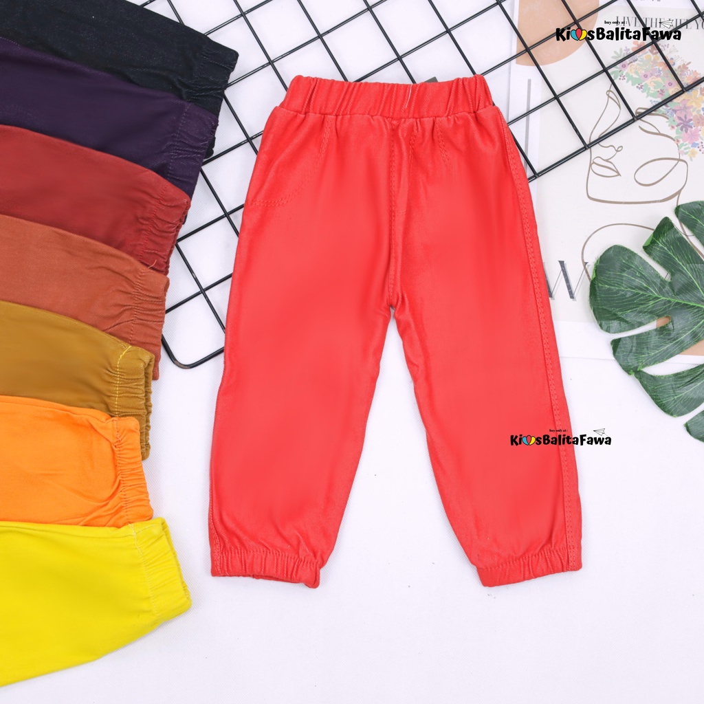 Jogger Bayi Uk. 3-12 Bulan / Celana Bayi Laki Perempuan Semi Denim Jogger Pants Panjang Polos Murah