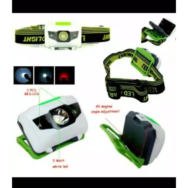 Senter kepala / Headlamp LED Mitsuyama MS-334 Camping / Outdoor