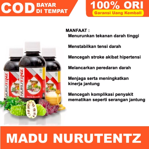 Madu Nurutenz Original Obat Herbal Solusi Tekanan Darah Tinggi Dan Hipertensi Isi 280 gr