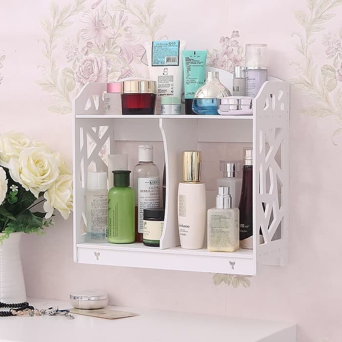 Rak Kosmetik Storage Cosmetic Tempat Kosmetik Bahan Kayu