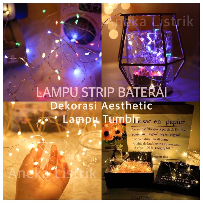 LAMPU HIAS TUMBLR LAMPU KAWAT LED KAWAT DEKORASI LAMPU HIAS BOBO BALON PVC LAMPU CANTIK FREE BATERAI