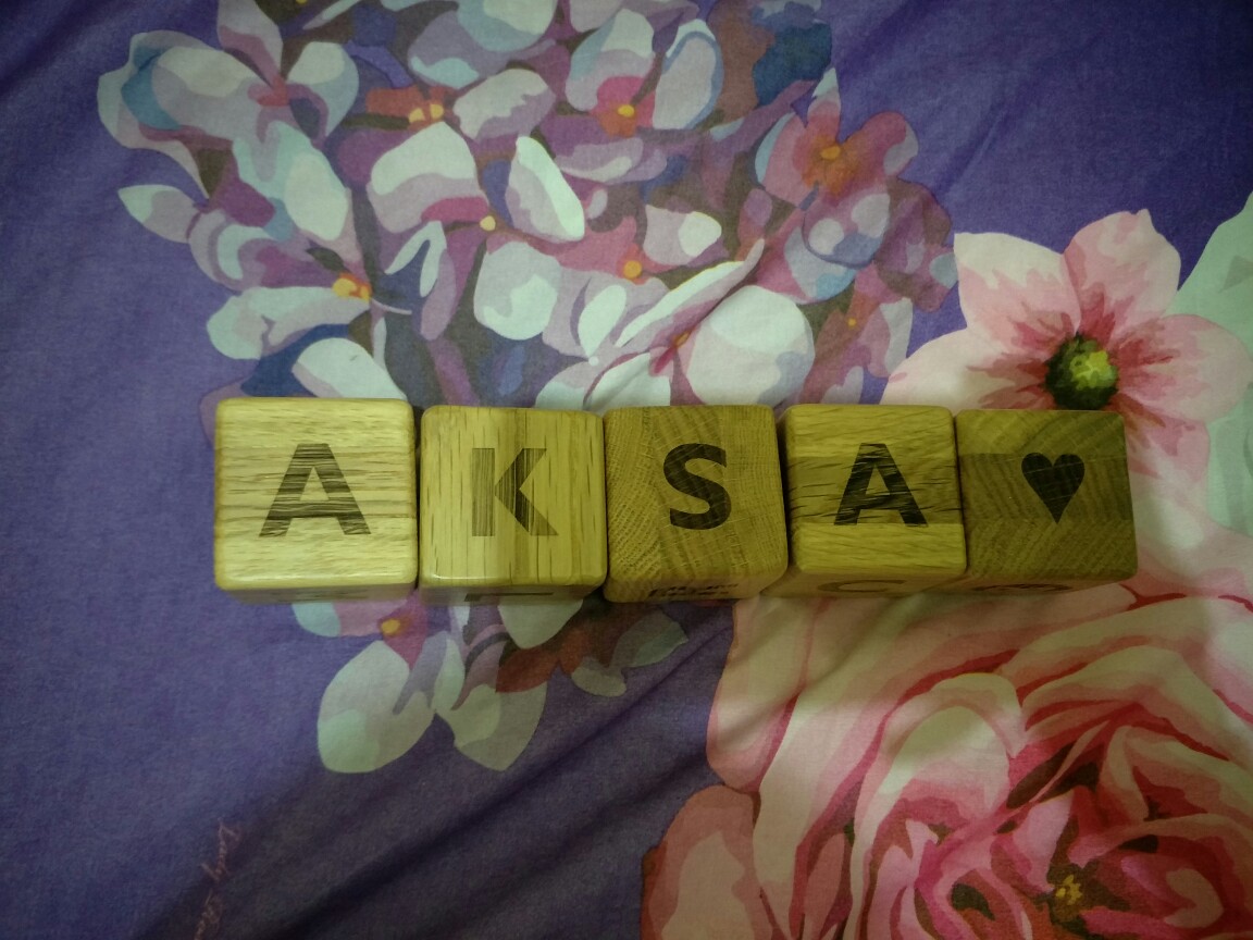 Littlemonq Alphabet Blocks Laser Engraved - White Oak