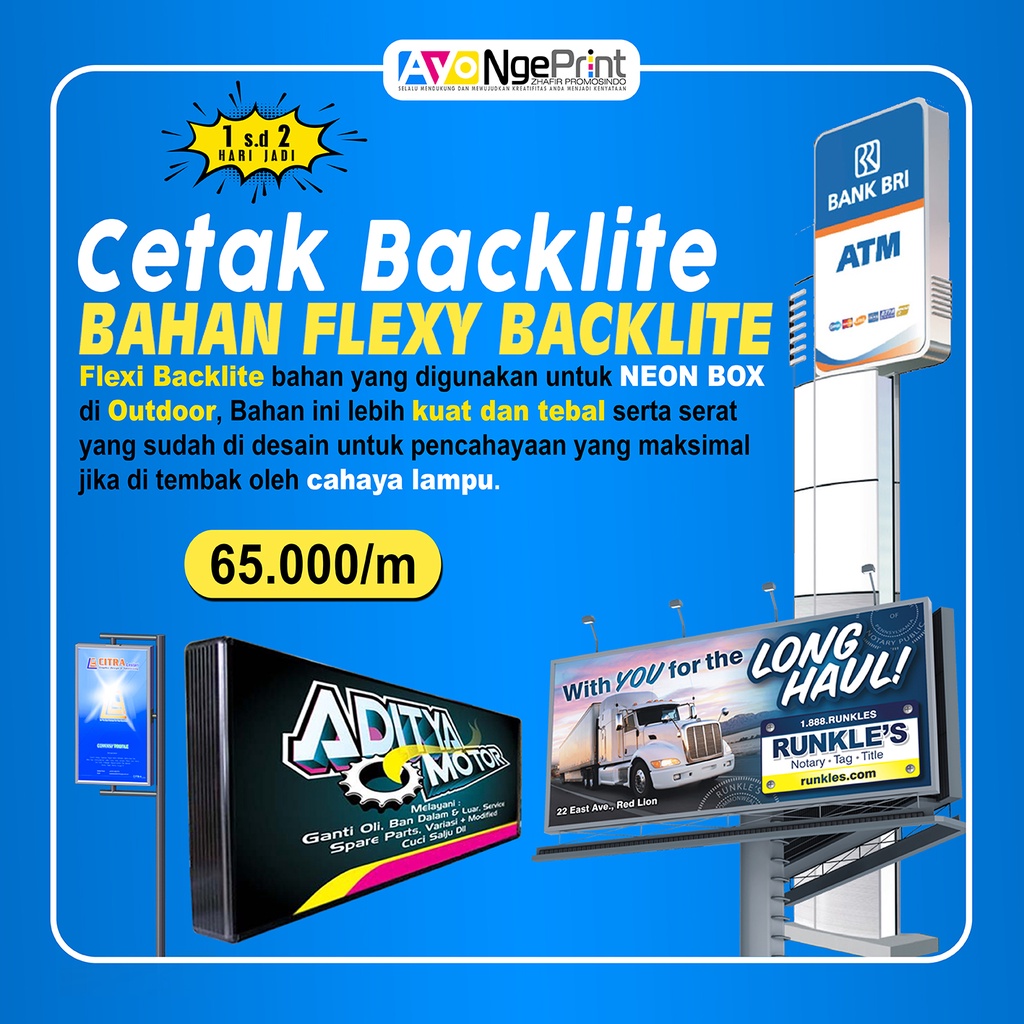 Cetak Spanduk Flexy Backlite | China, Korea, Jerman | Banner Untuk Neon Box | Print Outdoor