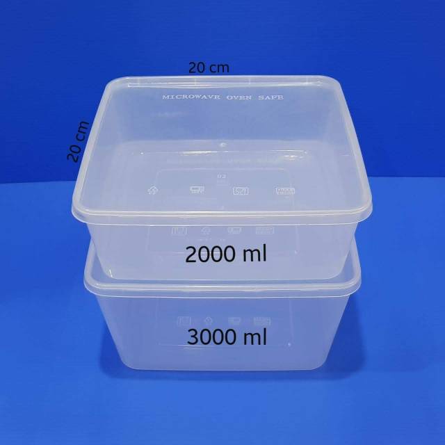 TWINWALL/BOX PLASTIK PERSEGI/BOX TEMPAT MAKAN PLASTIK 1000ml,2000ml,3000ml