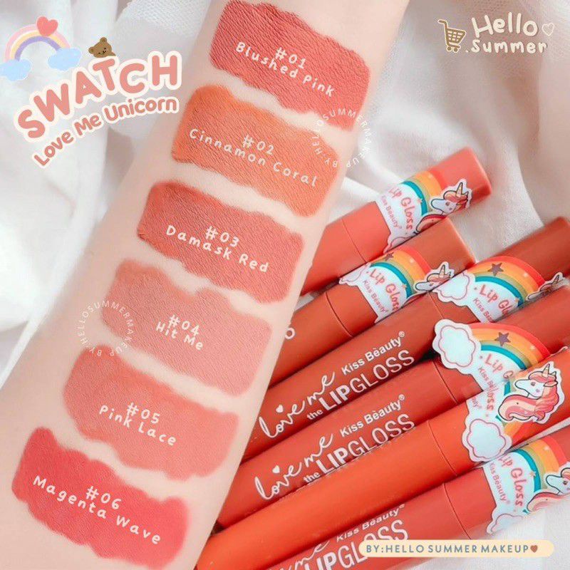 [ECER/BISA PILIH WARNA]  𝗞𝗜𝗦𝗦 𝗕𝗘𝗔𝗨𝗧𝗬 𝗨𝗡𝗜𝗖𝗢𝗥𝗡 // Rainbow Unicorn Matte Lipstick / Matte Lipgloss KISS BEAUTY UNICORN NUDE 7883-03A