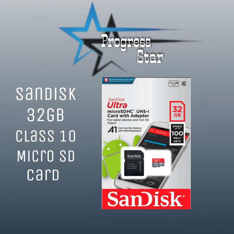 SanDisk 32GB Kartu Memori 100MB/S Ultra Microsd SD