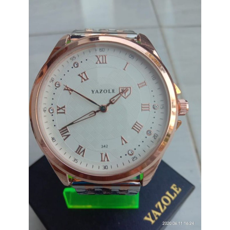 jam tangan pria original yazole stainless water resistant
