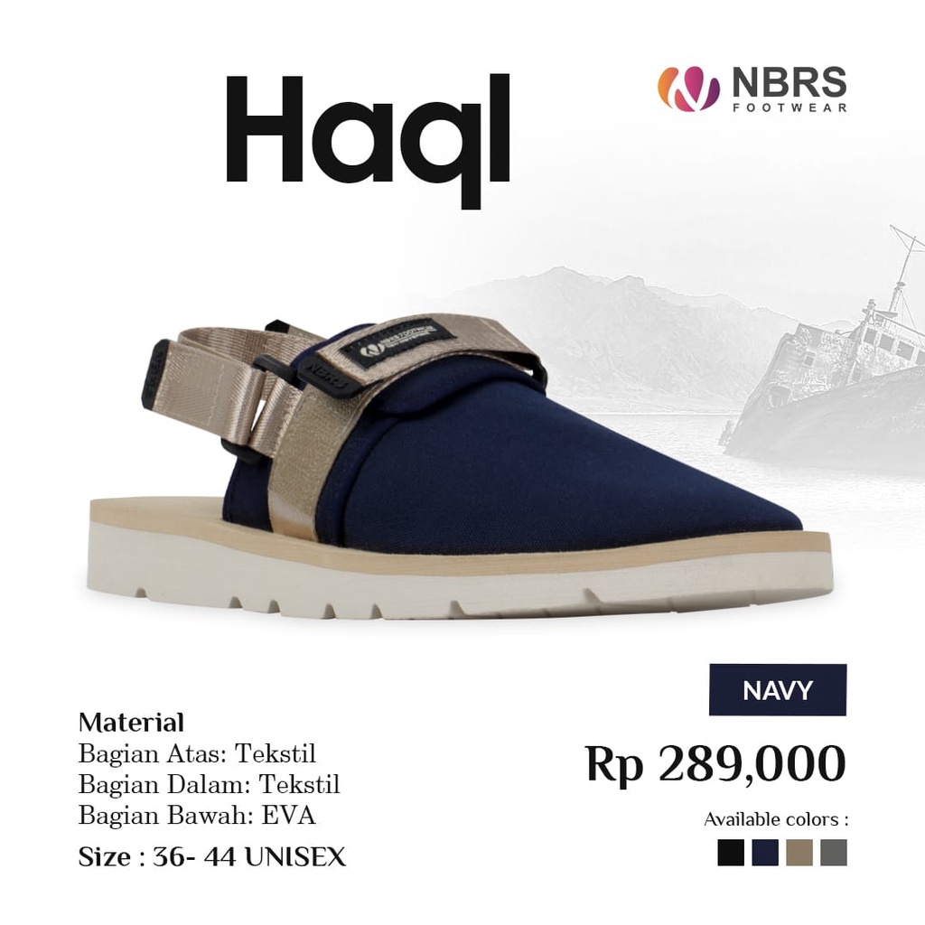 Nibras Footwear HAQL Sepatu Sandal Pria dan Wanita Sendal Simple Kekinian Trendy dan Terbaru