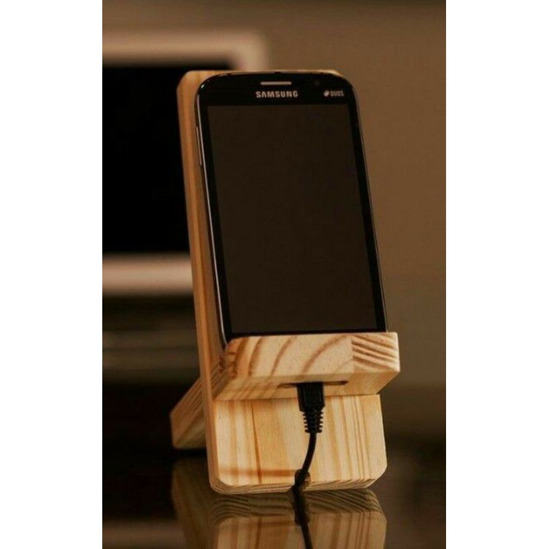 Stand HP Kayu Jati Belanda Dudukan Handphone