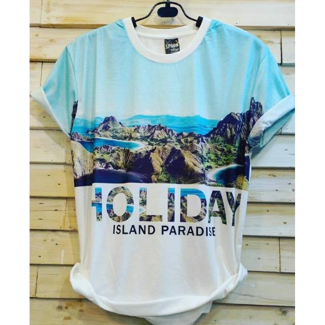Baju Kaos Printing 3D Bangkok Thailand Holiday Island Fullprint Full Print Spoon Import Impor Distro