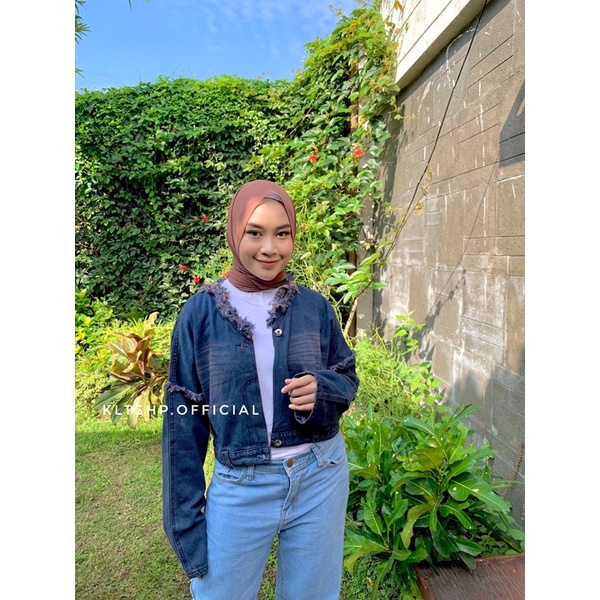 SAKUNA OVERSIZE CROP JEANS // JAKET JEANS CROP OVERSIZE