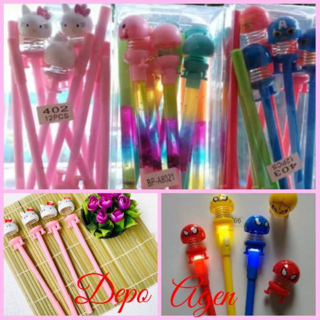 

12pcs Terlaris Lusinan Bulpen Gel karakter emoticon