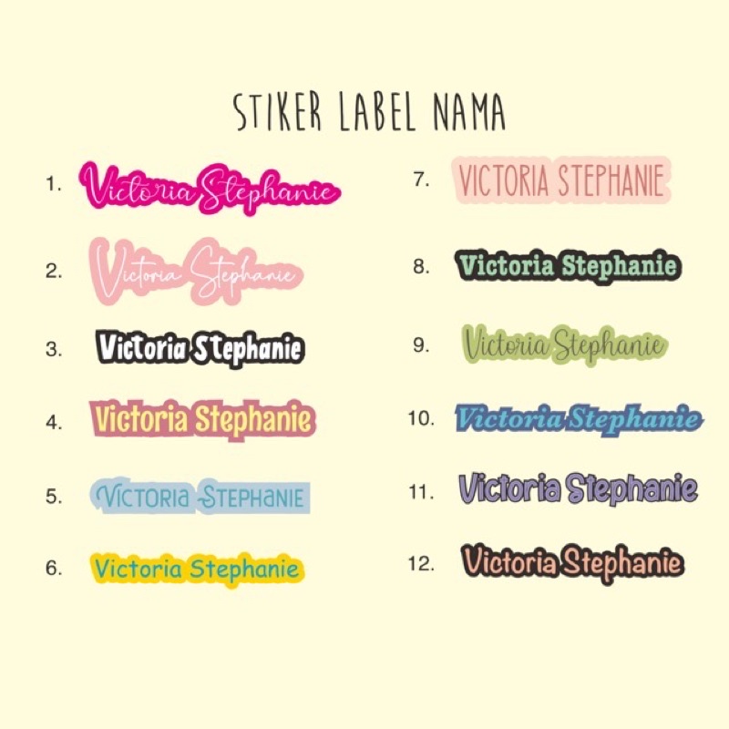 

STIKER LABEL NAMA WATERPROOF ISI UP TO 50 PCS/SET INSTAN