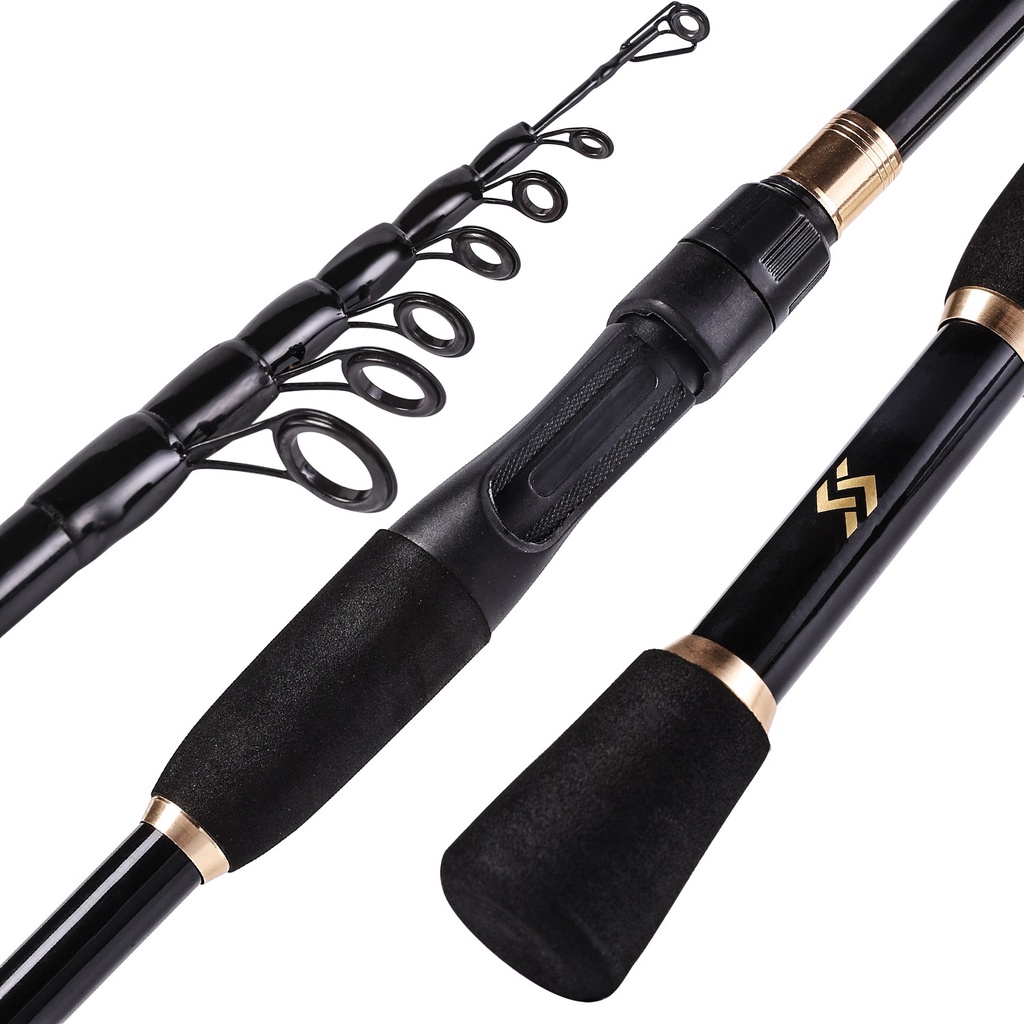 Joran Pancing Pengendali EVA Teleskopik Tangkap Ikan  Baitcasting Tahan Aus Ultralight Carbon Fiber Fishing Rod Bass Rod untuk Danau Sungai Air Tawar Joran Pancing